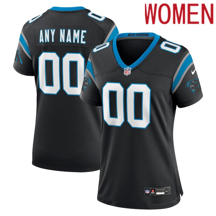 Women Carolina Panthers Nike Black Custom Game NFL Jersey